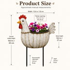 Rustic Hen Garden Stake Planter