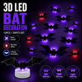 🔥 2026 3D LED Bat Wall Decorations – 12/24PCS Light-Up Halloween Decor for Walls, Windows & Parties