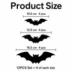 🔥 2026 3D LED Bat Wall Decorations – 12/24PCS Light-Up Halloween Decor for Walls, Windows & Parties