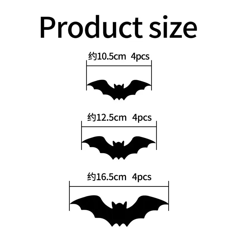 🔥 2026 3D LED Bat Wall Decorations – 12/24PCS Light-Up Halloween Decor for Walls, Windows & Parties