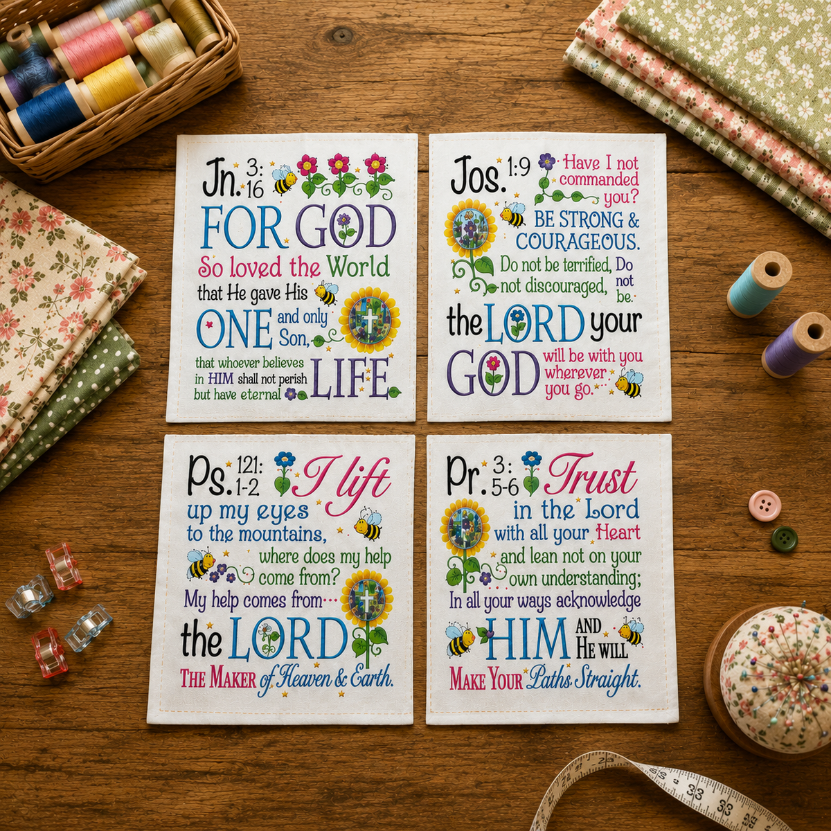 Uplifting Scripture Fabric Panels