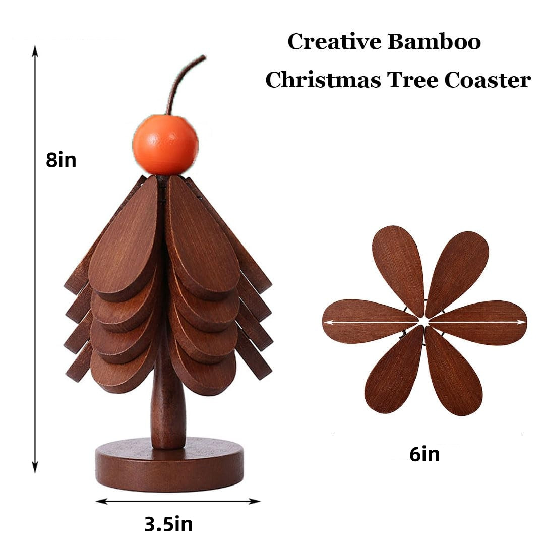 Christmas Tree-Shaped Trivet & Coaster Set
