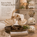 Rustic Farmhouse Goose Figurines Set of 2