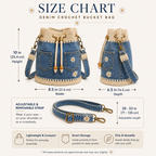 Denim Crochet Bucket Bag