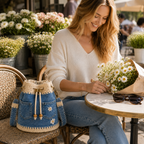 Denim Crochet Bucket Bag