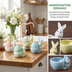 Spring Ceramic Pastel Easter Bunny Egg Holders