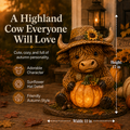 Solar Highland Cow Pumpkin Light