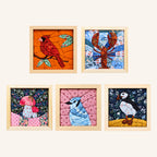 DIY Fabric Art Kit | No-Sew Fabric Mosaic Wall Art Craft with Frame & Tools