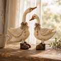 Rustic Farmhouse Goose Figurines Set of 2