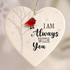 I Am Always With You Red Bird Memorial Sea Glass Ornament