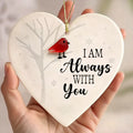I Am Always With You Red Bird Memorial Sea Glass Ornament