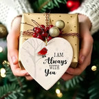 I Am Always With You Red Bird Memorial Sea Glass Ornament