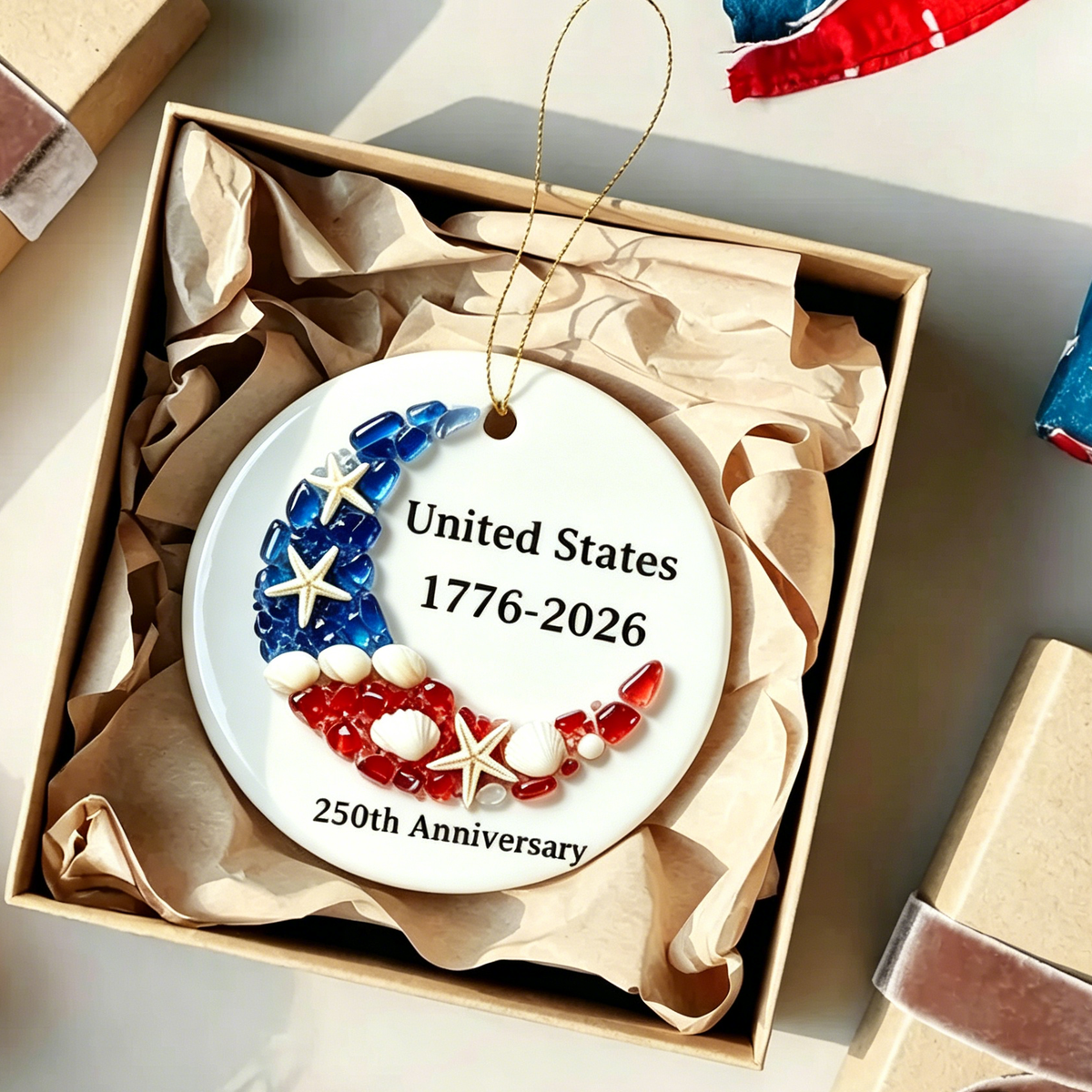 250th Anniversary Sea Glass Ornament