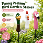 🌿 Funny Peeking Bird Garden Stakes – 3-Piece Whimsical Yard Decor