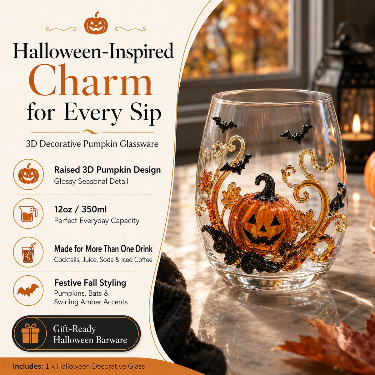 3D Halloween Glassware Collection | Spooky Designs, Festive Sips & Cozy Fall Moments