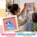 DIY Fabric Art Kit | No-Sew Fabric Mosaic Wall Art Craft with Frame & Tools