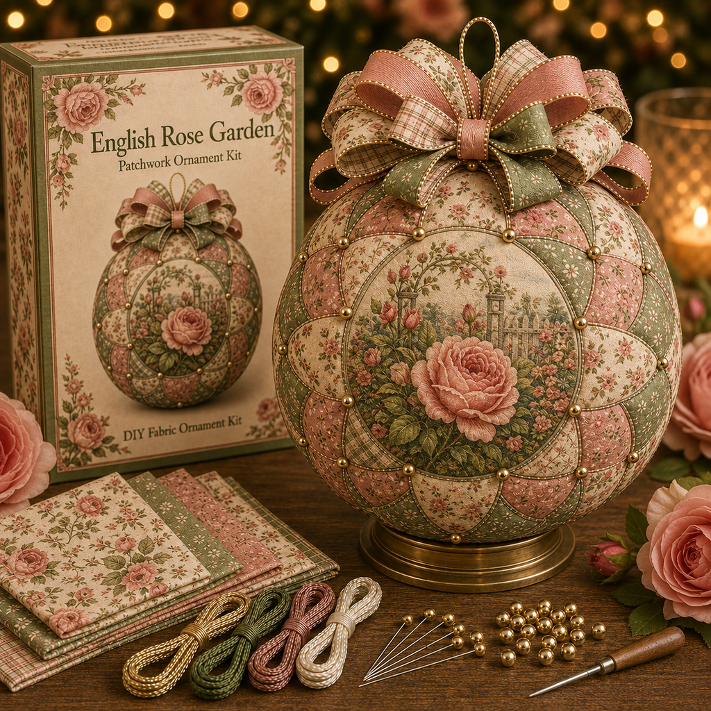 🌿 Garden & Birds Patchwork Ornament DIY Kit