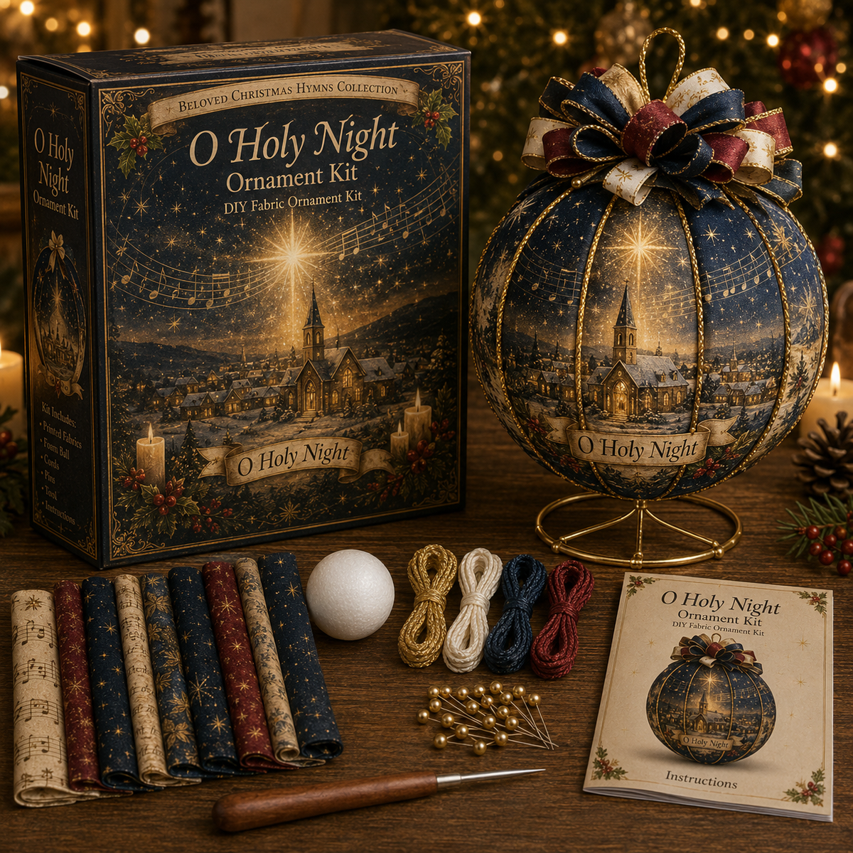🎄 Beloved Christmas Hymns DIY Fabric Ornament Kit