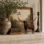 Vintage Longhorn Bull Sculpture