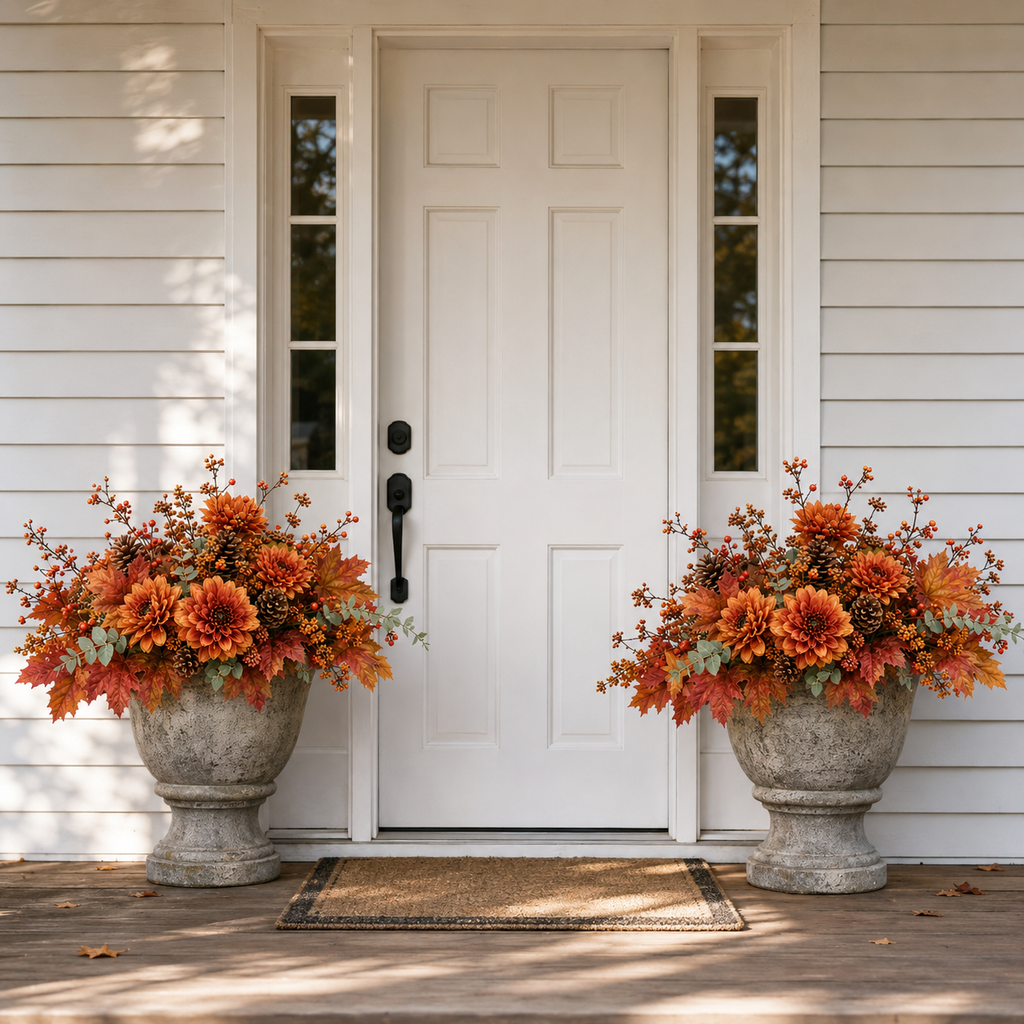 Autumn Harvest Planter Inserts – Set of 6 Realistic Fall Floral Picks