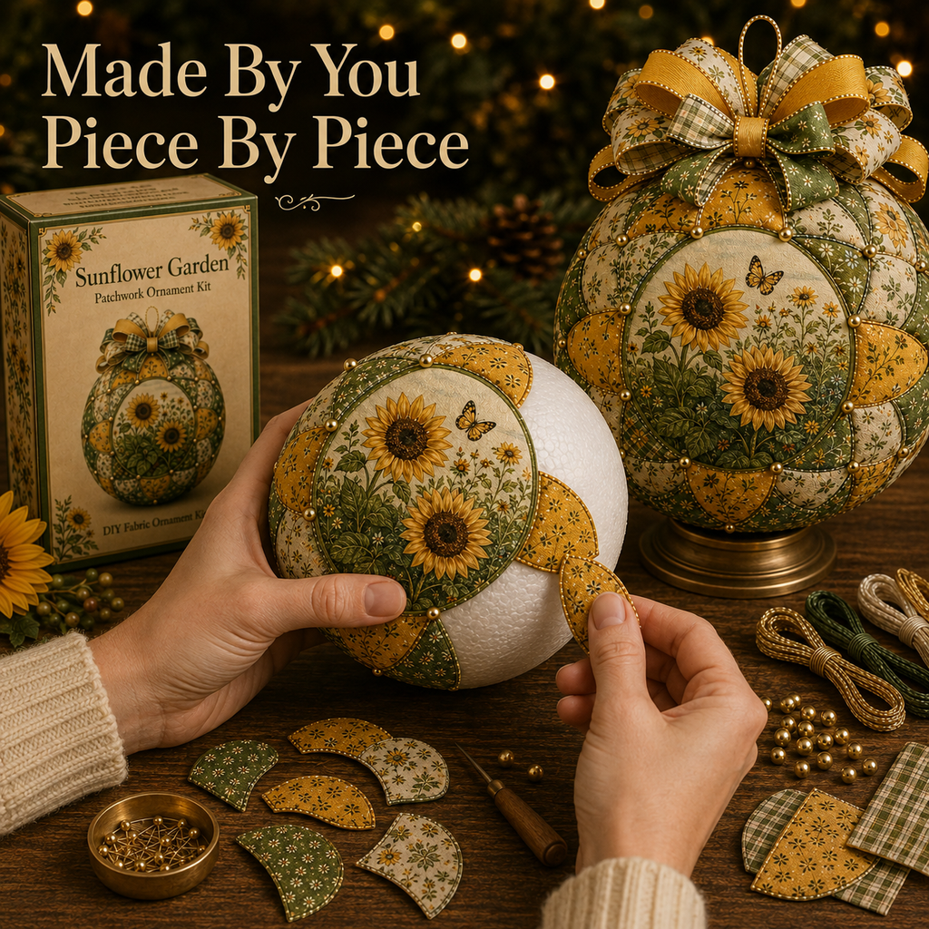 🌿 Garden & Birds Patchwork Ornament DIY Kit