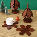 Christmas Tree-Shaped Trivet & Coaster Set