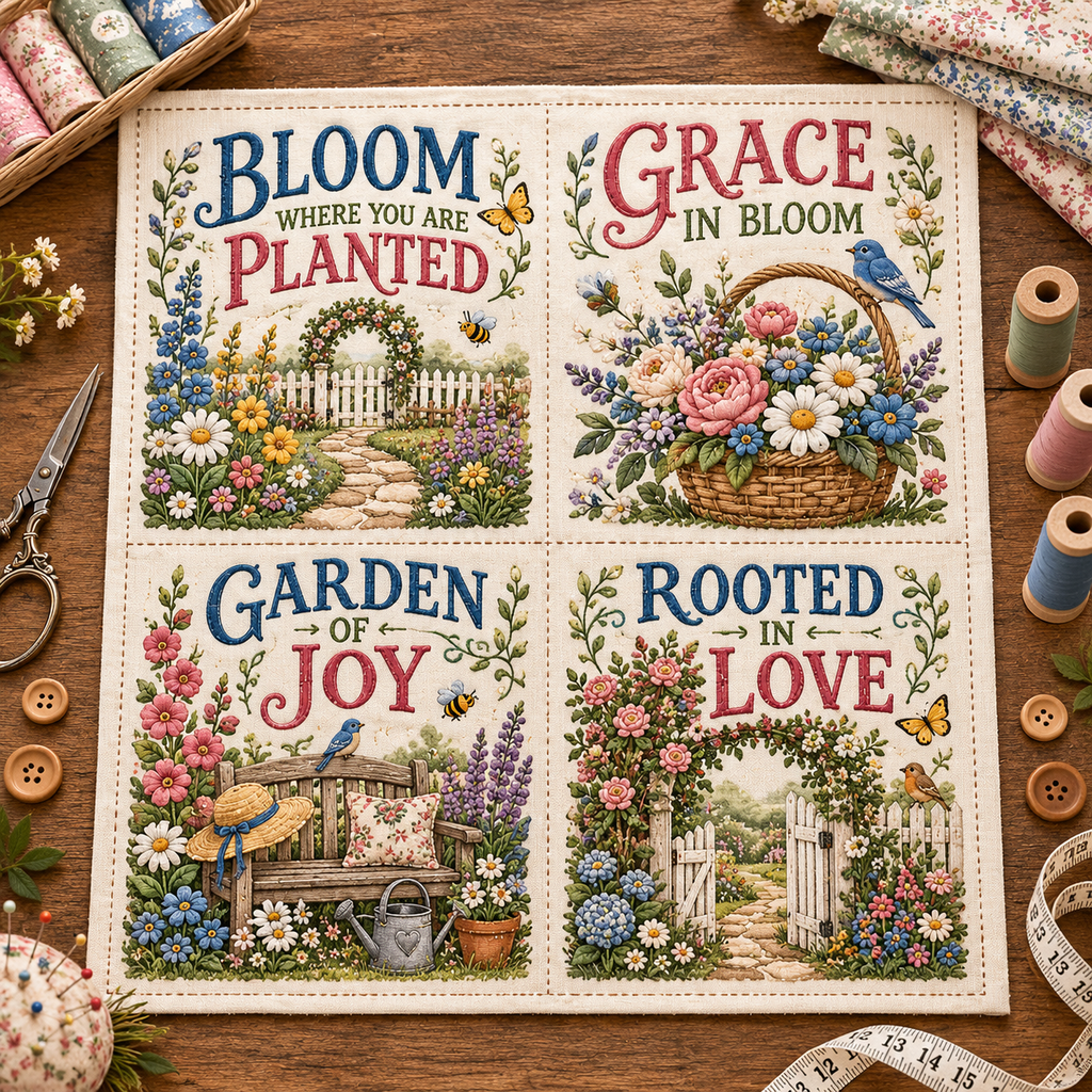 ✝️🧵 Vintage Faith & Cottage DIY Fabric Patch Panel