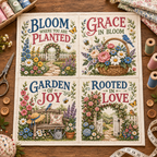 ✝️🧵 Vintage Faith & Cottage DIY Fabric Patch Panel