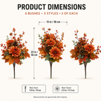 Autumn Harvest Planter Inserts – Set of 6 Realistic Fall Floral Picks