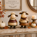 Vintage Harvest Sheep & Cow Figurines