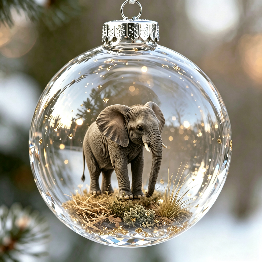 🐘Transparent Elephant Holiday Ornament