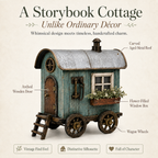 The Wandering Cottage – Lighted Solid Wood Vintage Traveling Cottage Decor