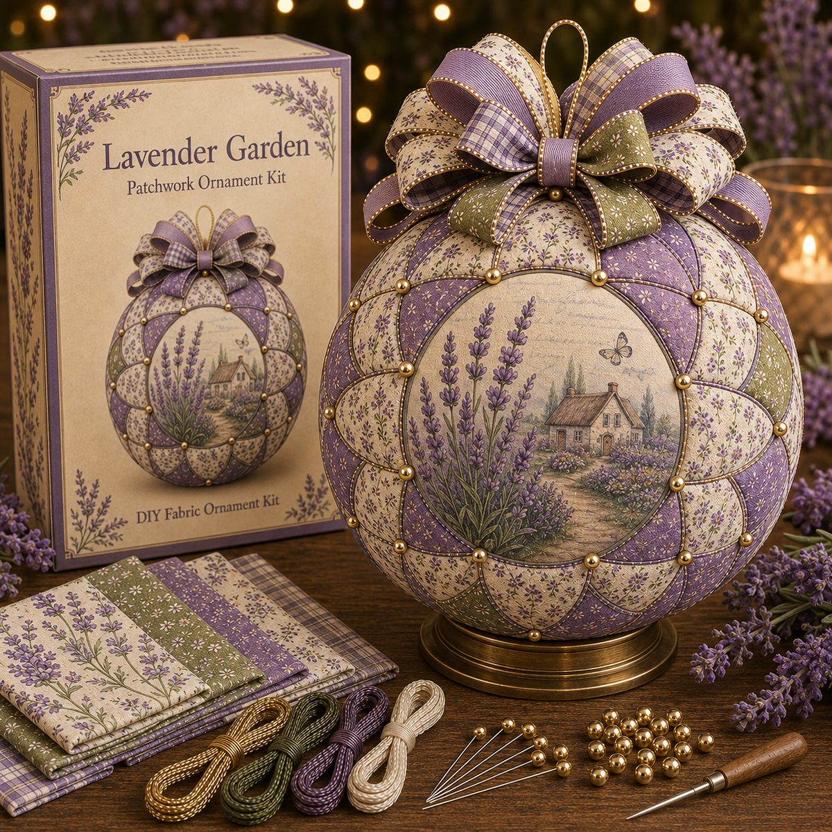 🌿 Garden & Birds Patchwork Ornament DIY Kit
