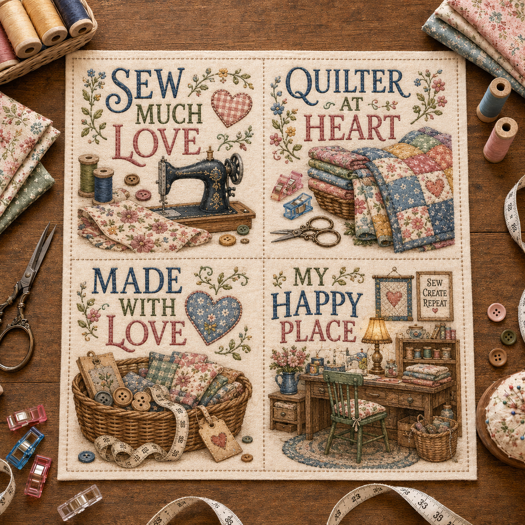 ✝️🧵 Vintage Faith & Cottage DIY Fabric Patch Panel