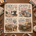 ✝️🧵 Vintage Faith & Cottage DIY Fabric Patch Panel