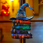 Let the Light Tell a Story - Witch Hat Books Window Hanging Sun Catcher Decor
