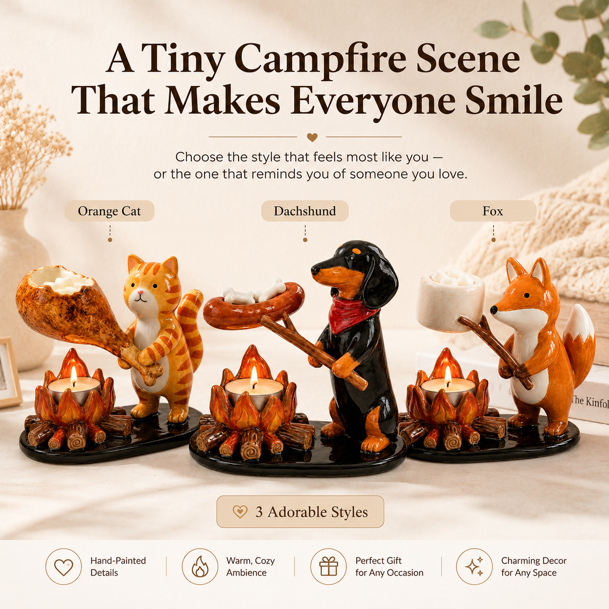 Campfire Animal Tealight Holder