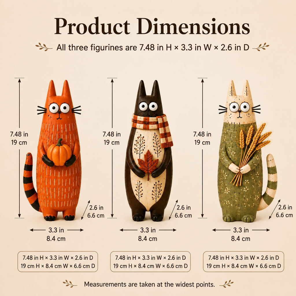 Buy More Save More--Autumn Whimsical Harvest Cat Figurine