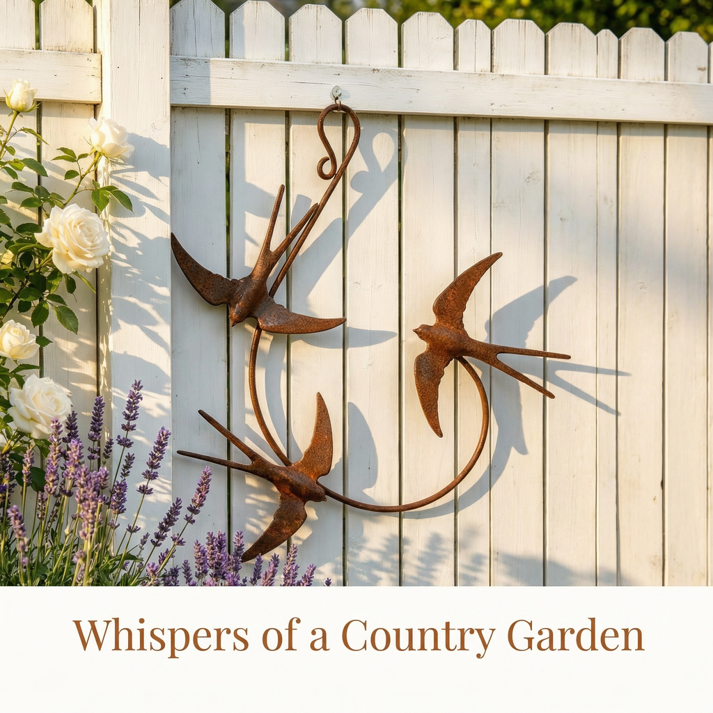 Rustic Metal Swallow Wall Art for Indoor & Outdoor Decor