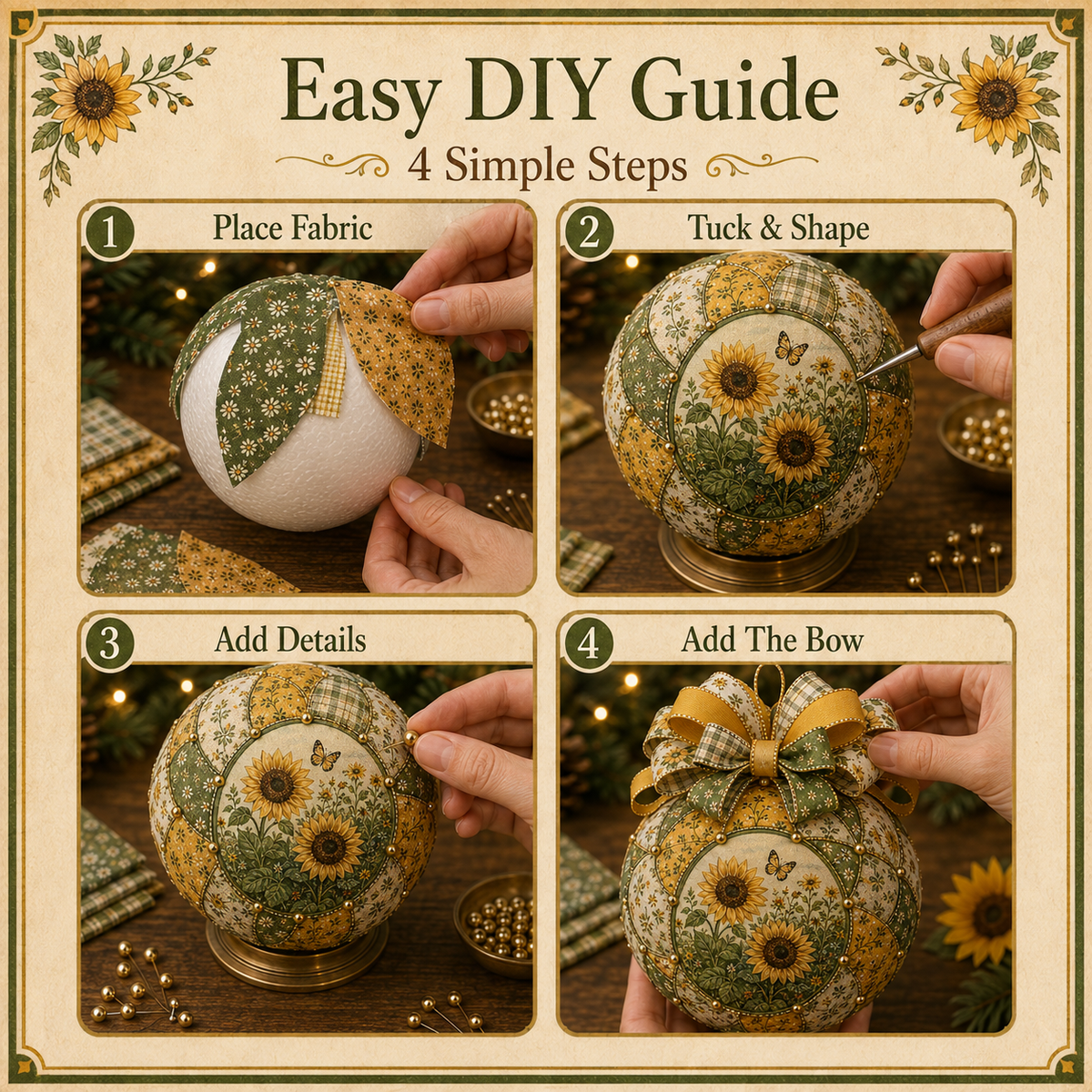 🌿 Garden & Birds Patchwork Ornament DIY Kit