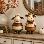 Vintage Harvest Sheep & Cow Figurines