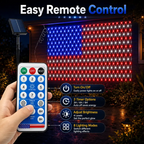 Solar American Flag Lights Outdoor American Flag Net Lights 6.5ft x 3.28ft Super Bright