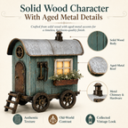 The Wandering Cottage – Lighted Solid Wood Vintage Traveling Cottage Decor