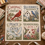 ✝️🧵 Vintage Faith & Cottage DIY Fabric Patch Panel