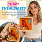 DIY Fabric Art Kit | No-Sew Fabric Mosaic Wall Art Craft with Frame & Tools