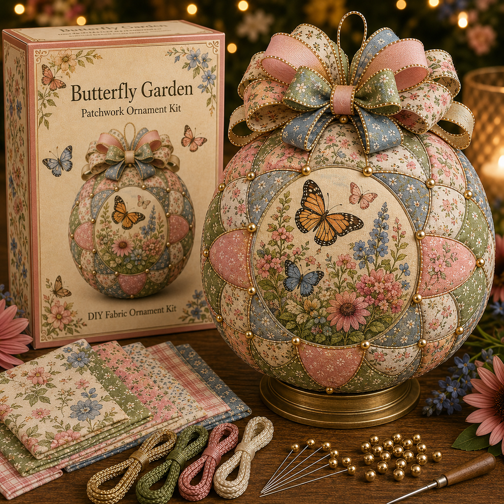 🌿 Garden & Birds Patchwork Ornament DIY Kit