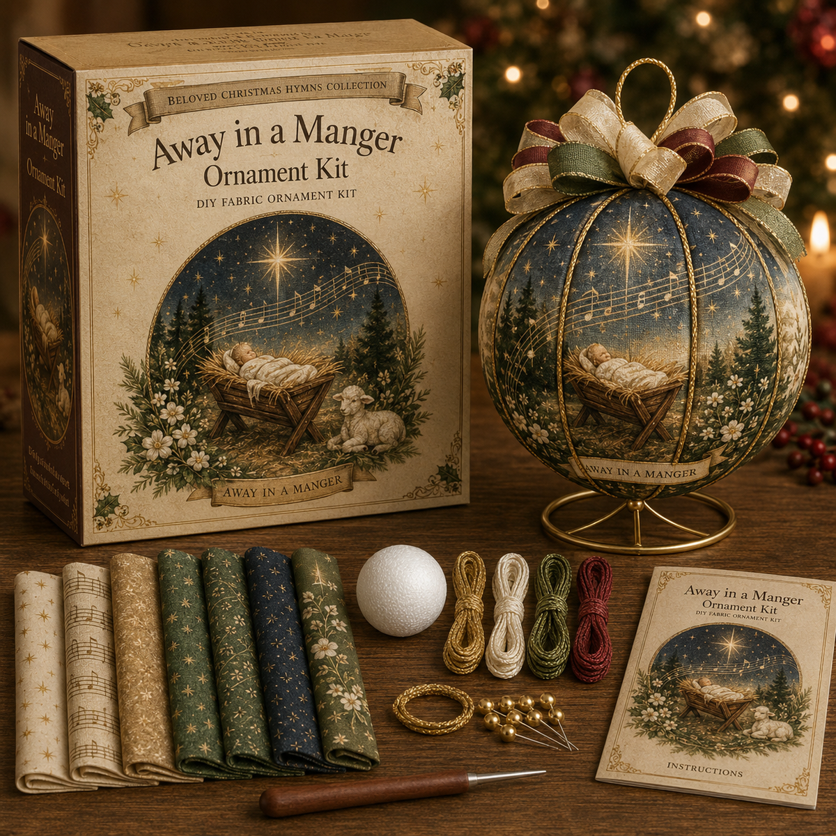🎄 Beloved Christmas Hymns DIY Fabric Ornament Kit