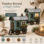The Wandering Cottage – Lighted Solid Wood Vintage Traveling Cottage Decor