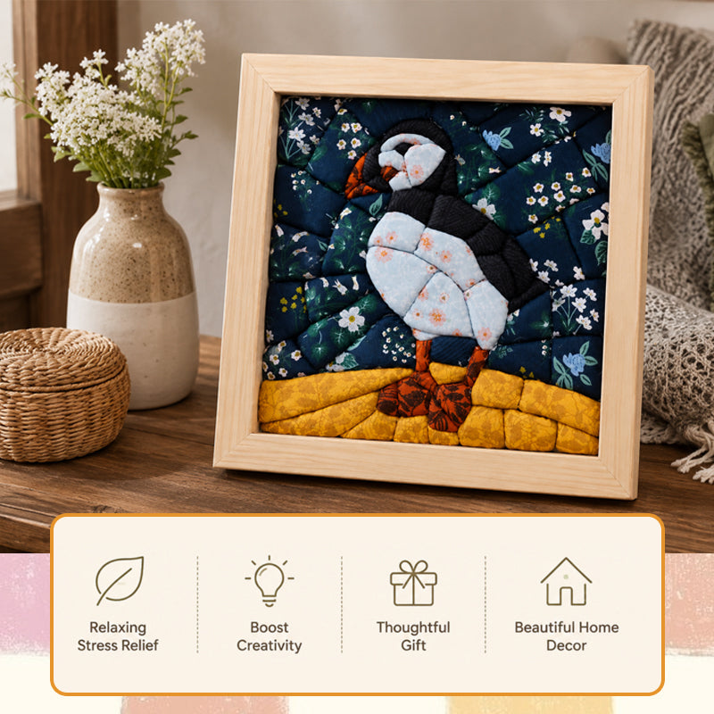 DIY Fabric Art Kit | No-Sew Fabric Mosaic Wall Art Craft with Frame & Tools