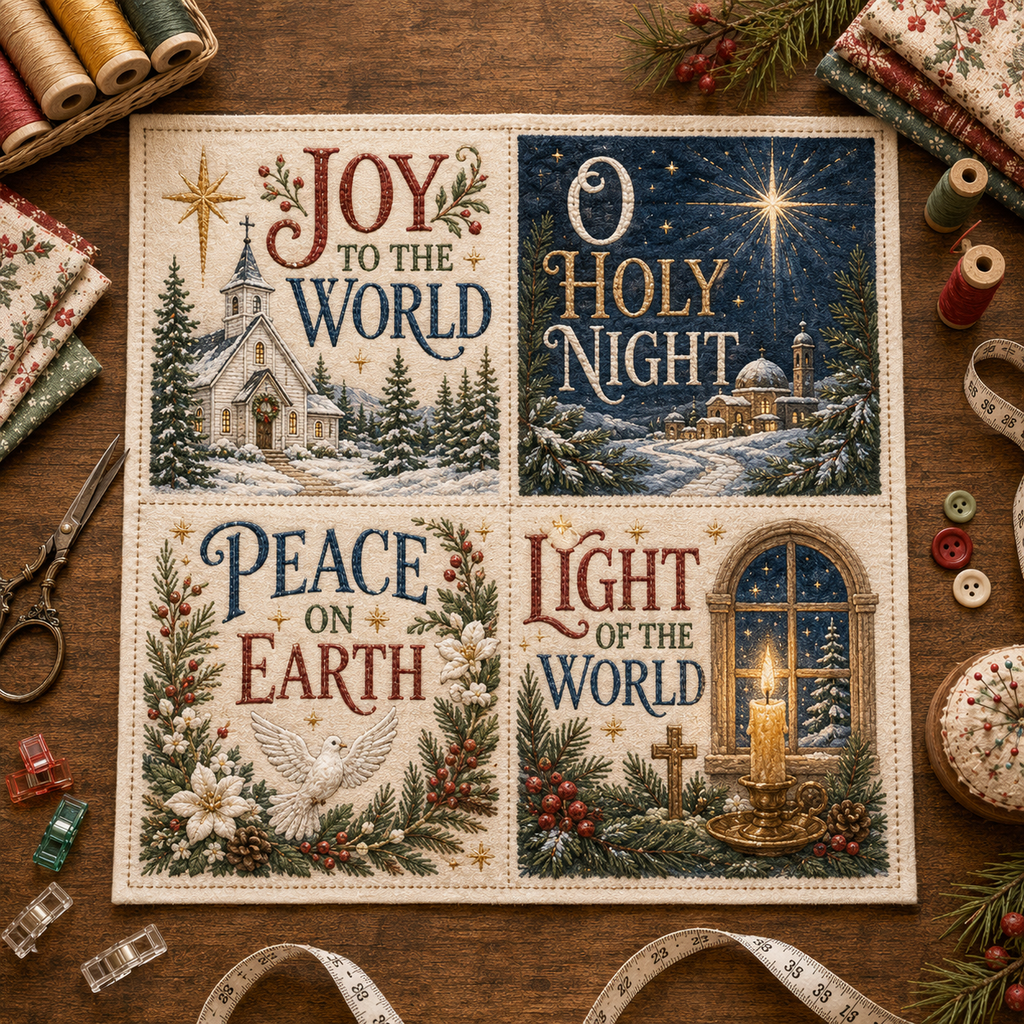 ✝️🧵 Vintage Faith & Cottage DIY Fabric Patch Panel